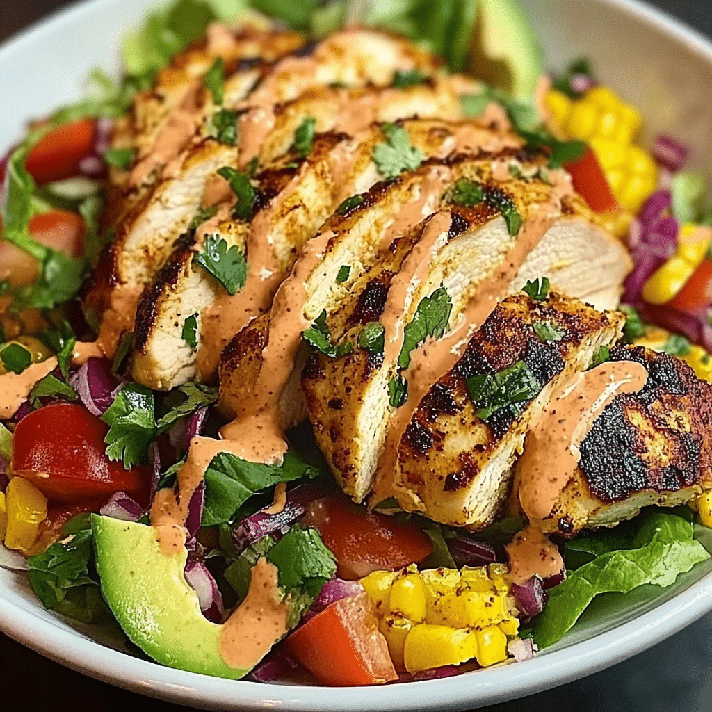 Grilled Chicken Salad with Chipotle Mayo Dressing