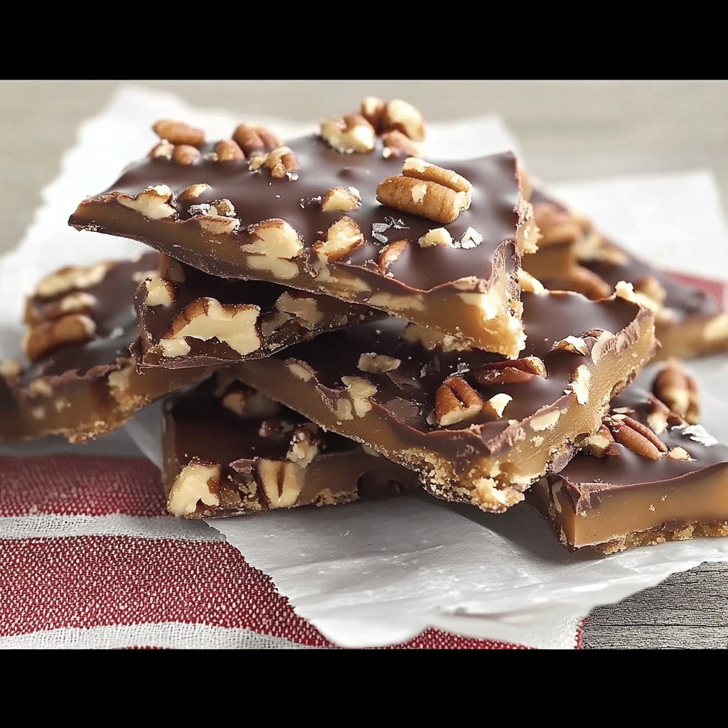 Homemade Toffee with Pecans and Chocolate