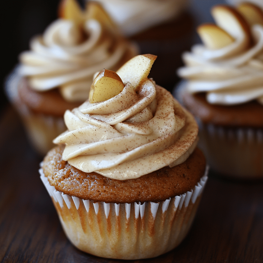 Apple Pie Cupcakes with Cinnamon Cream Cheese Frosting