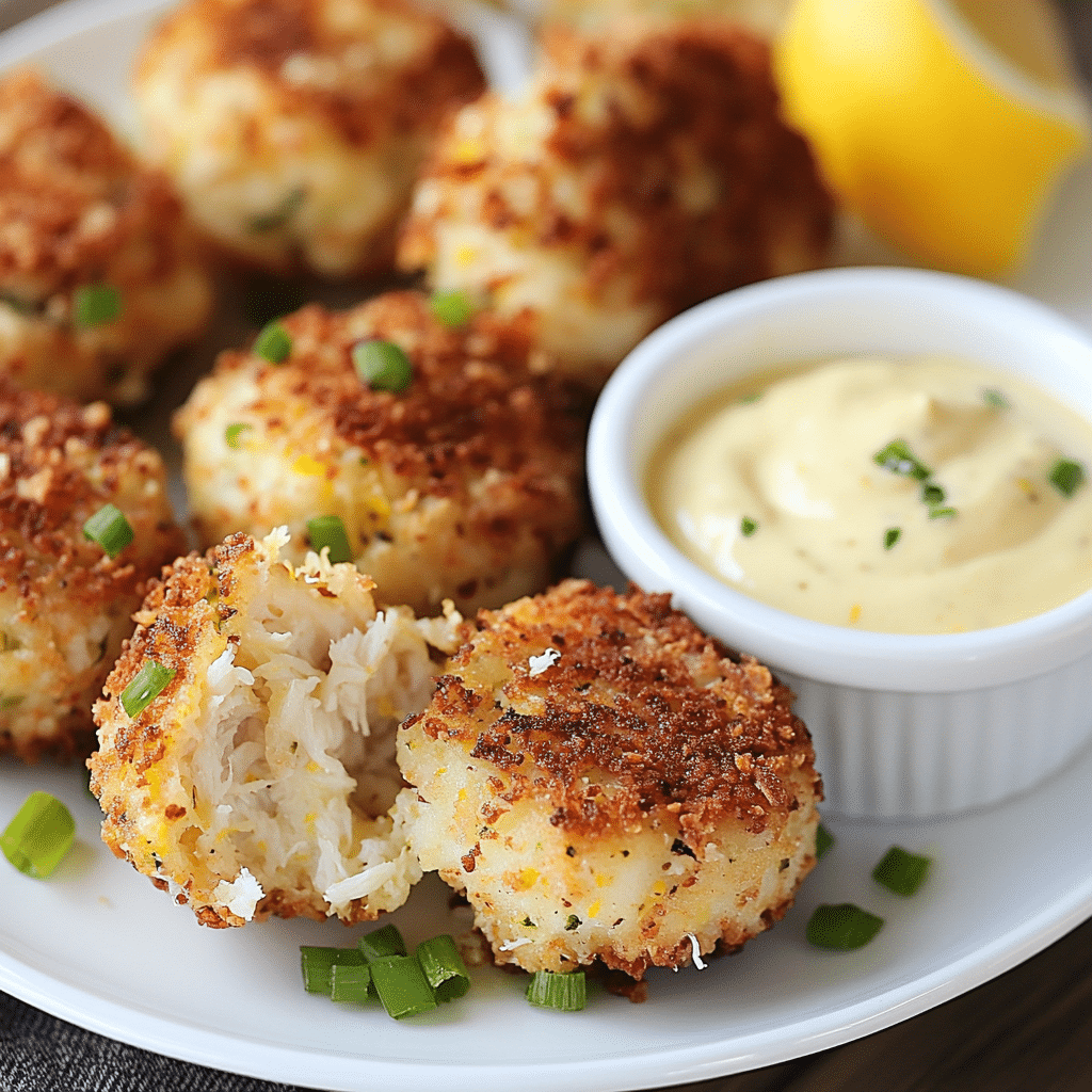 Crab Cake Bites with Lemon Dipping Sauce