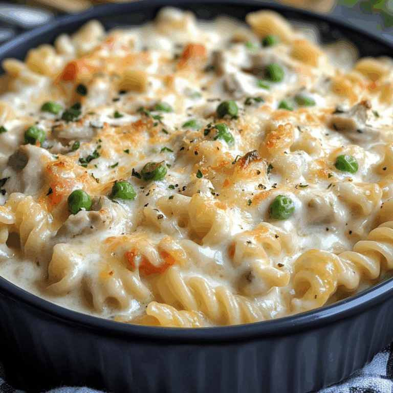 Creamy Turkey Casserole with Cheese and Pasta