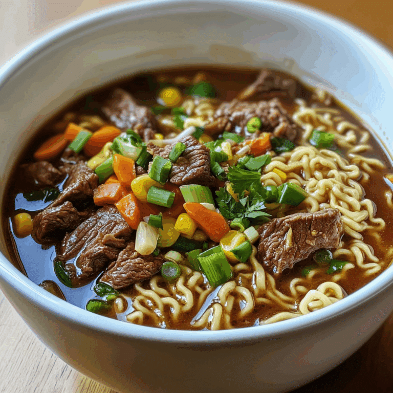 Crockpot Beef Ramen with Veggies