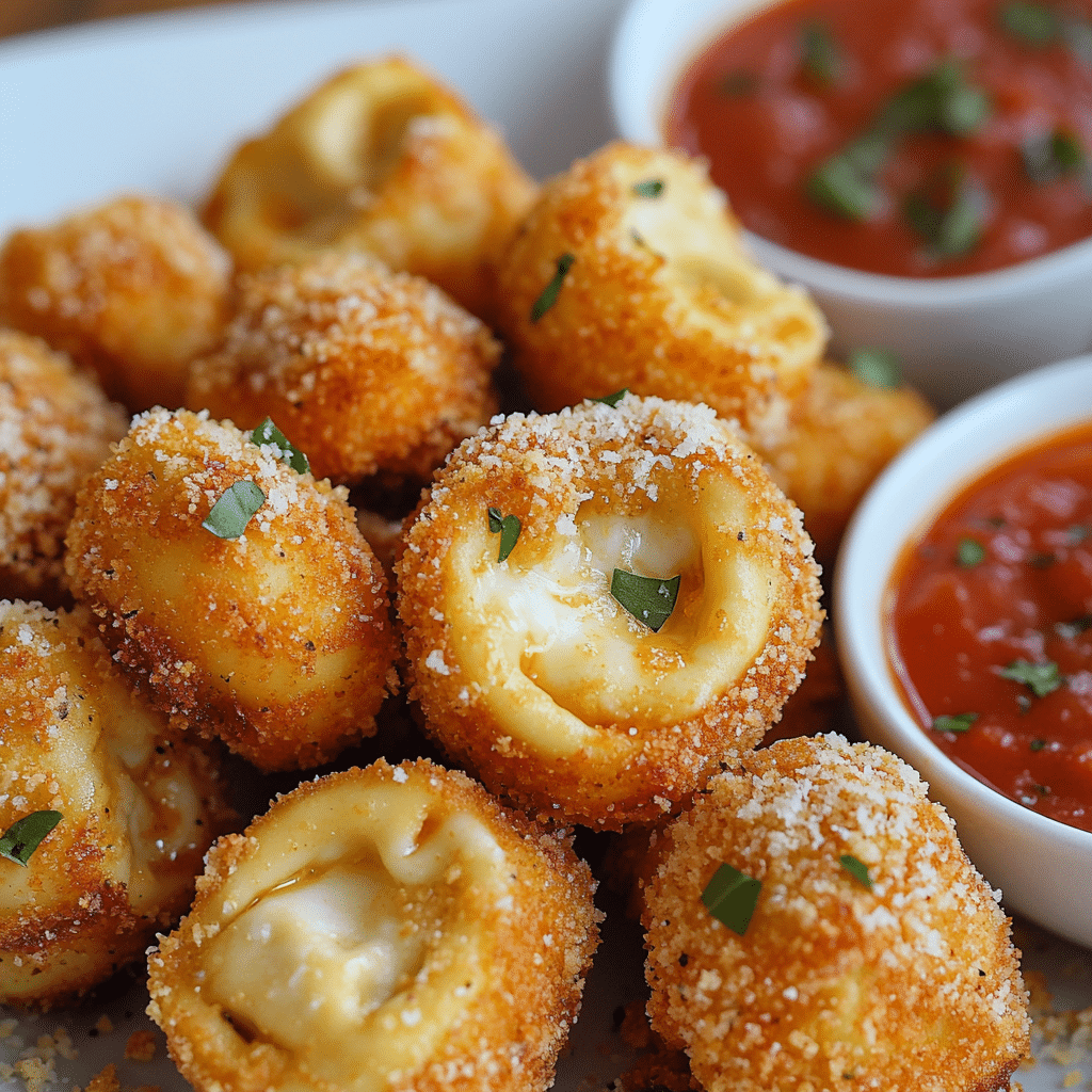Mozzarella Tortellini Bites with Marinara Sauce