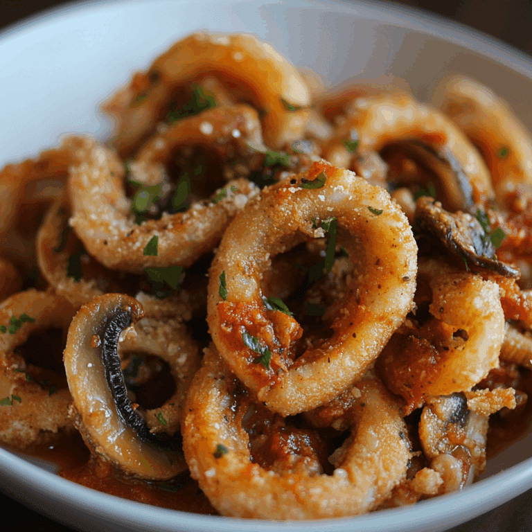 Mushroom Calamari with Spicy Marinara Sauce