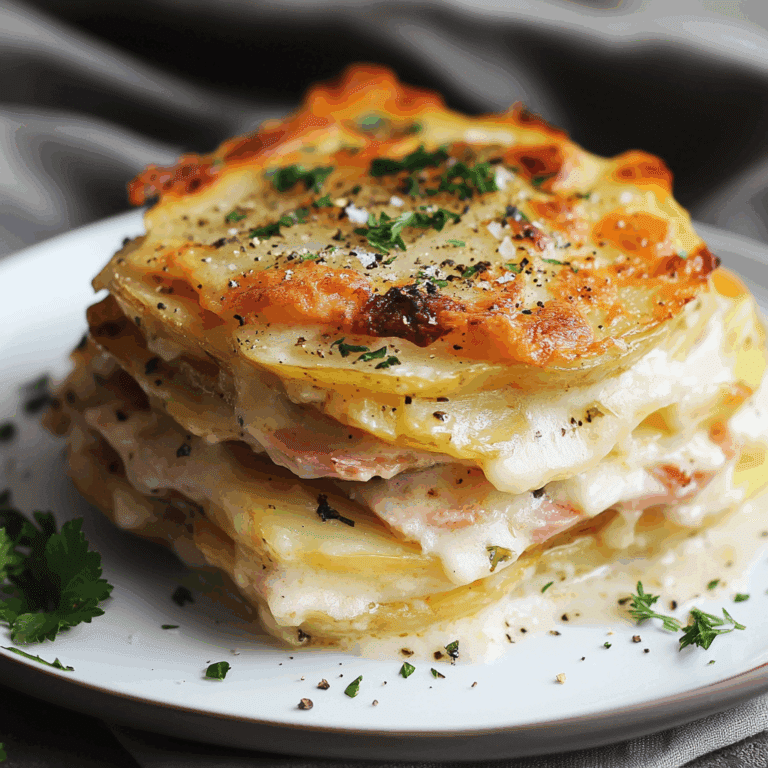 Scalloped Potato and Smoked Turkey Stacks