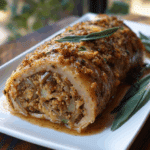 Seitan Roulade with Sage and Onion Stuffing