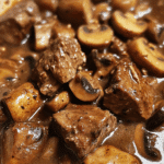Slow Cooker Beef Tips with Mushroom Gravy