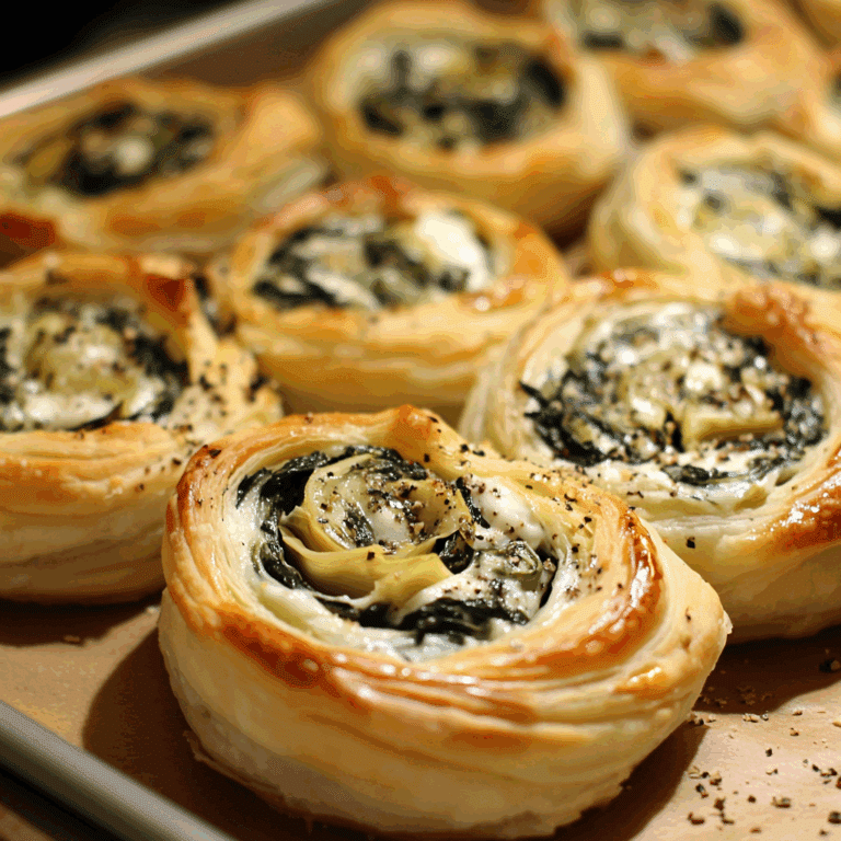 Spinach Artichoke Puff Pastry Rolls