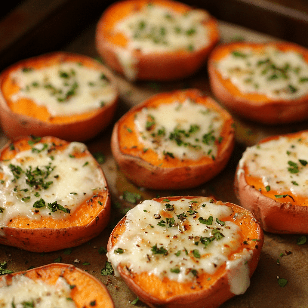 Sweet Potato Bites with Mozzarella and Herb Crust