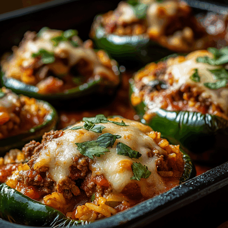 Beef and Rice Stuffed Poblano Peppers