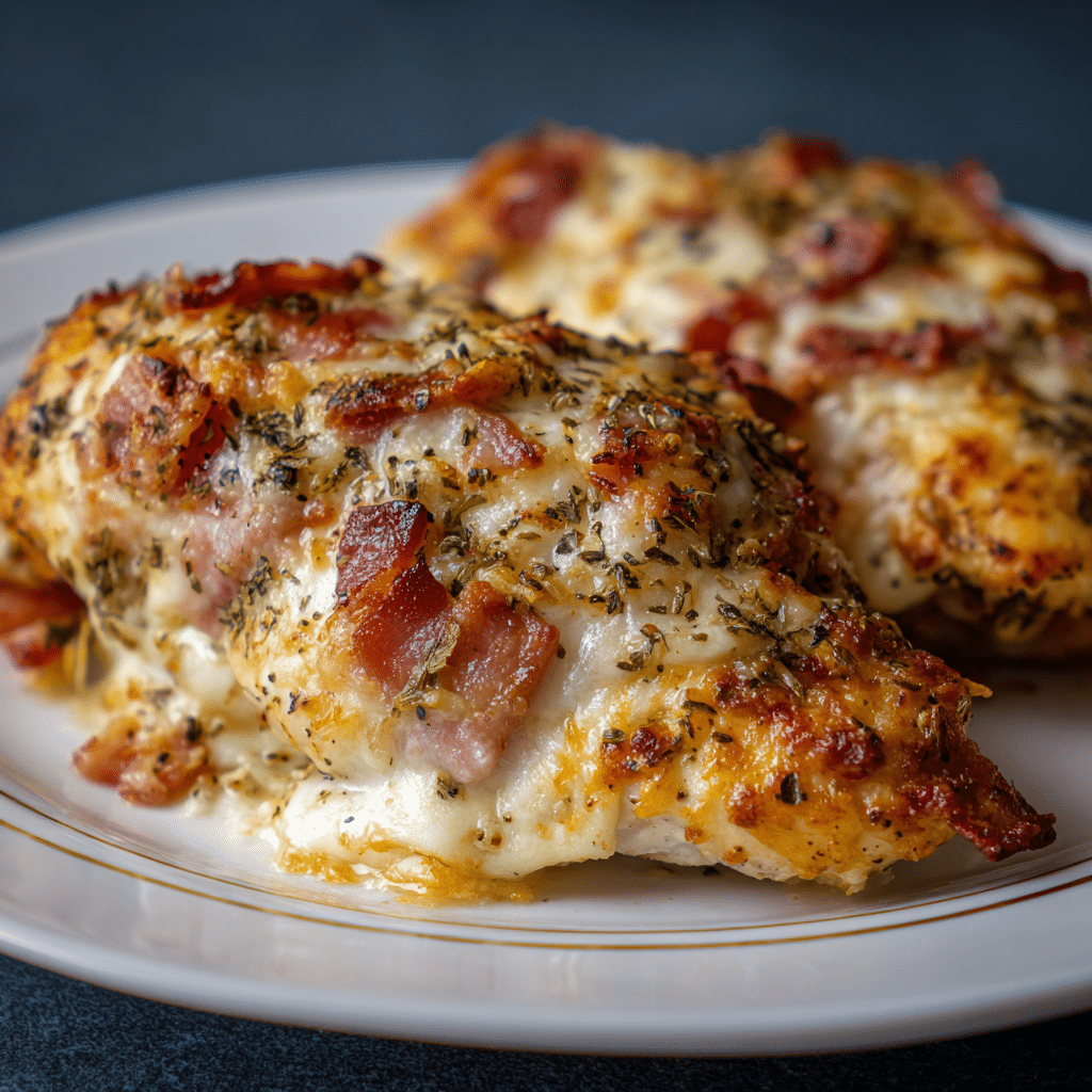 Chicken Bacon Bake with Mozzarella and Parmesan