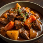 Classic Beef Stew with Tender Meat and Rich Brown Sauce