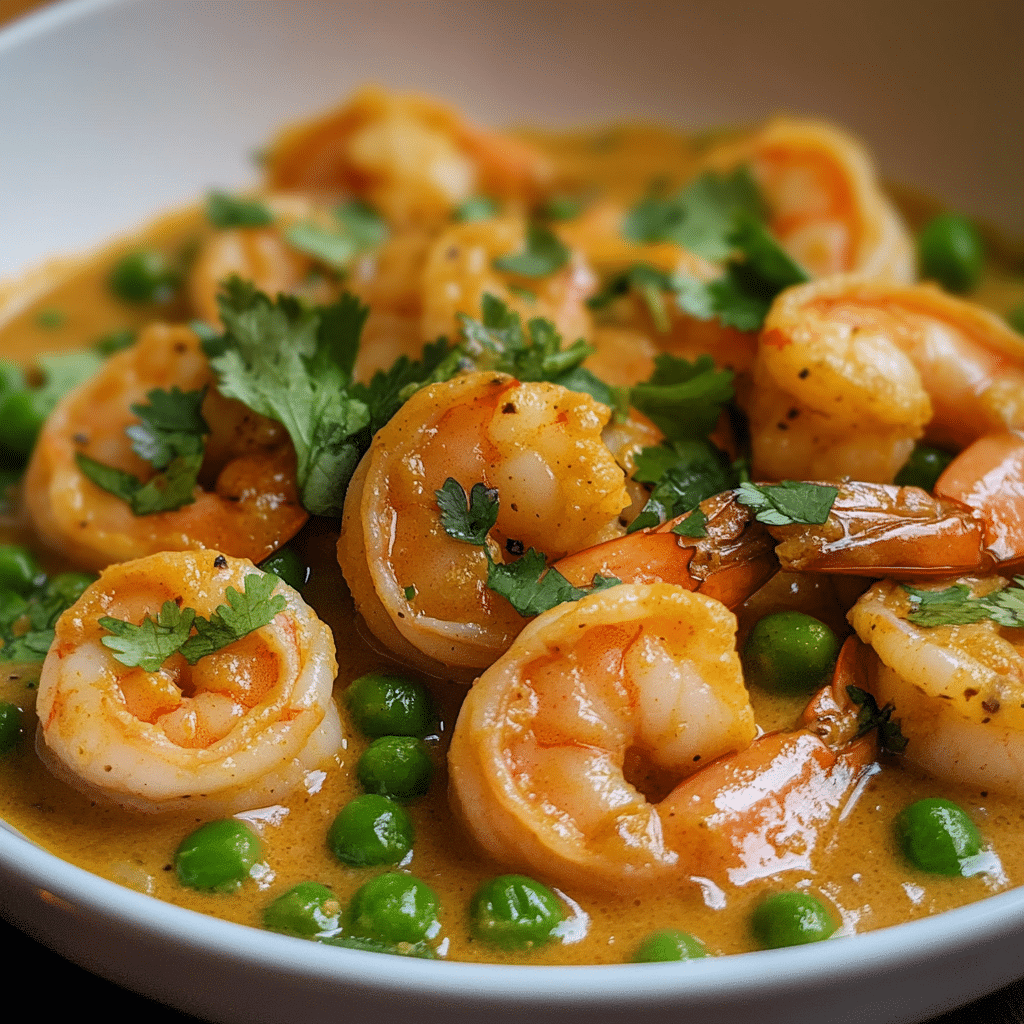 Coconut Curry Shrimp with Peas