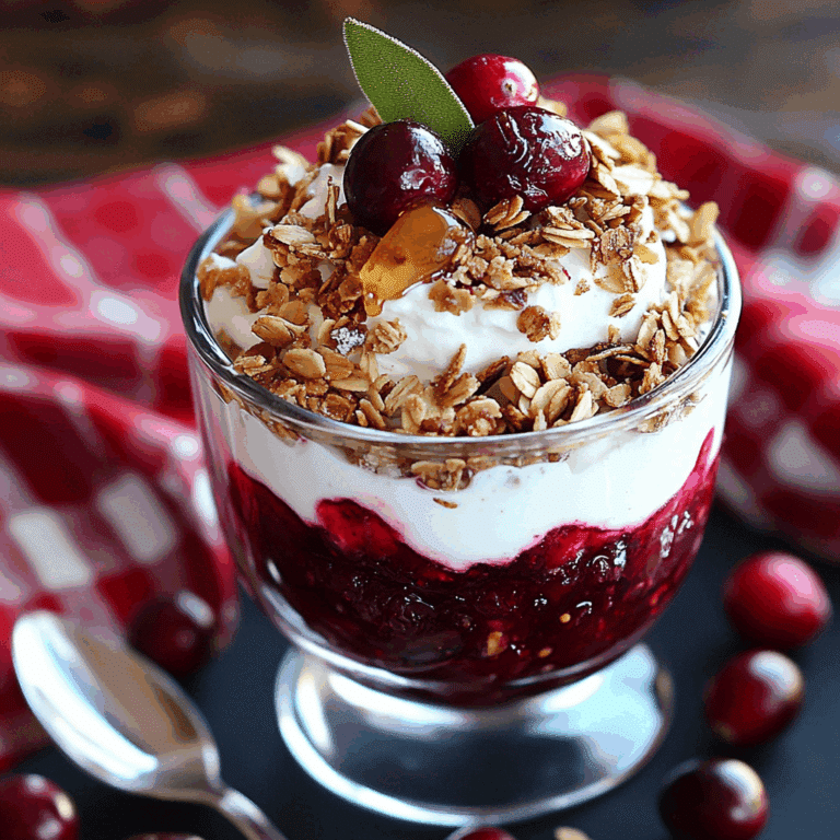 Cranberry Sauce Parfait with Yogurt and Granola