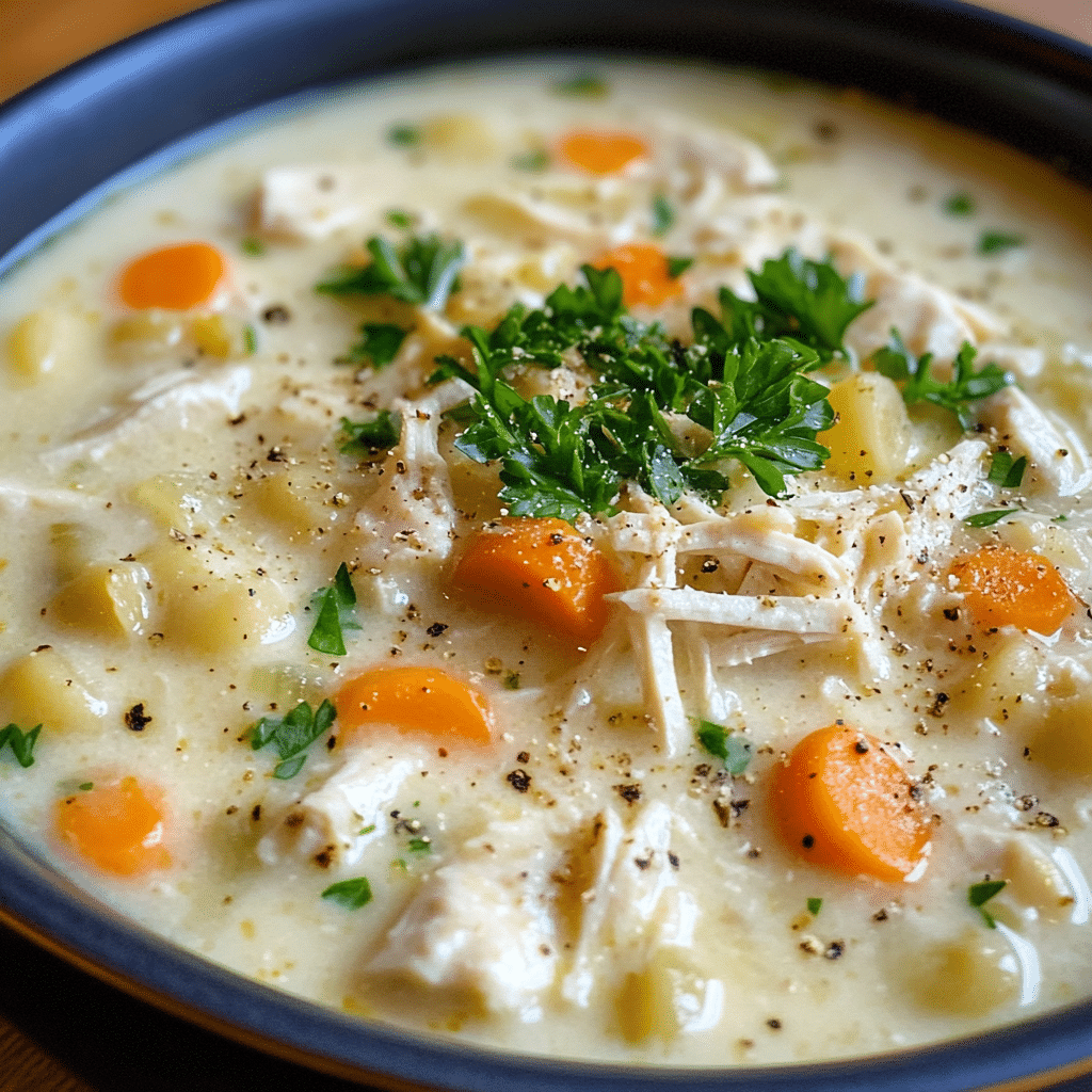 Creamy Italian Chicken Soup with Pastina