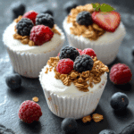 Frozen Yogurt Granola Cups with Fresh Berries