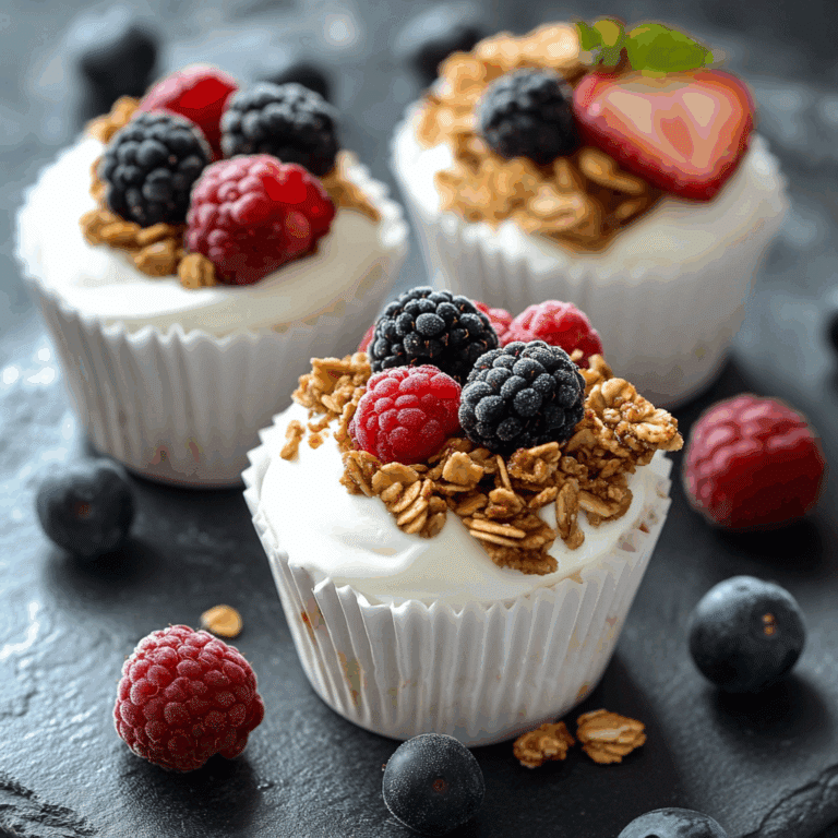 Frozen Yogurt Granola Cups with Fresh Berries