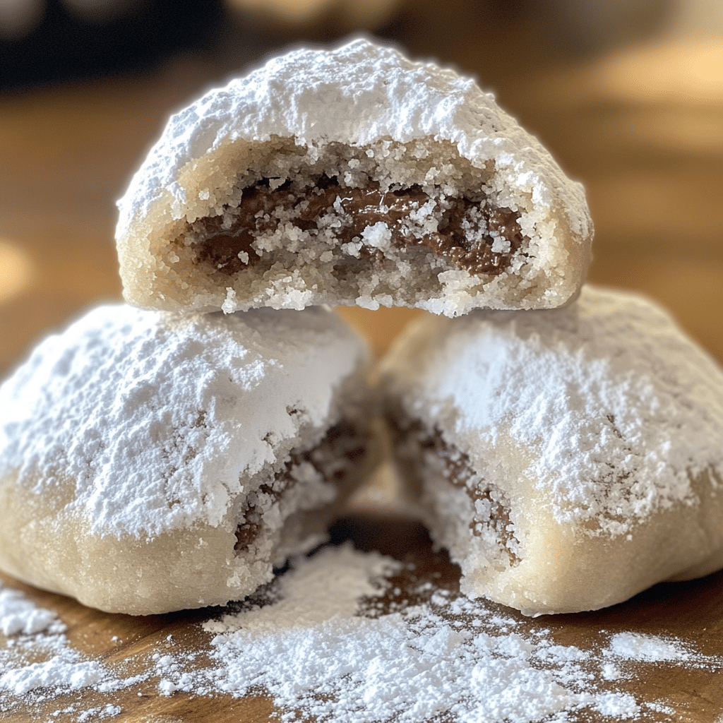Nutella-Stuffed Snowball Cookies