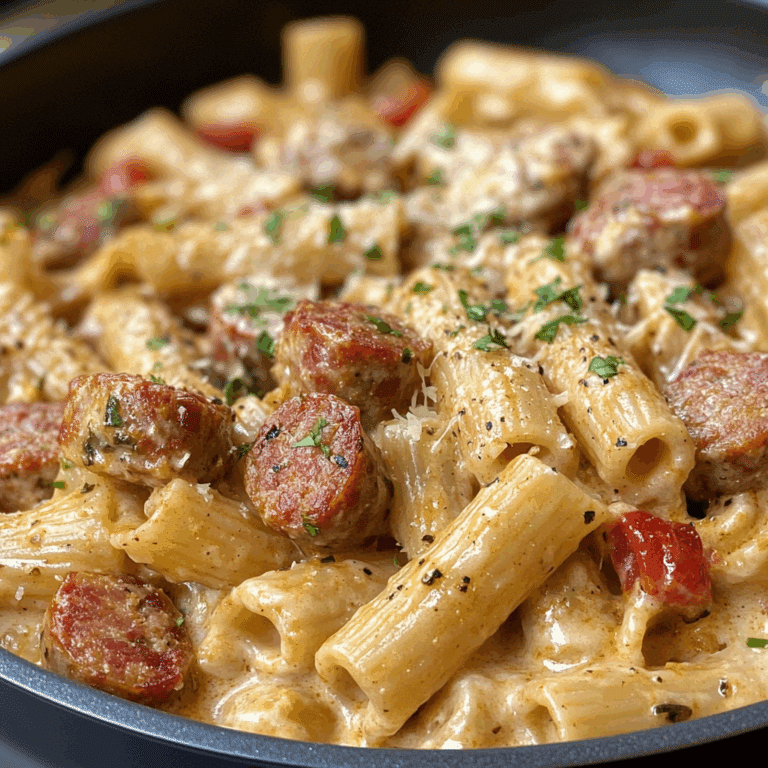 One Pot Creamy Cajun Sausage Pasta